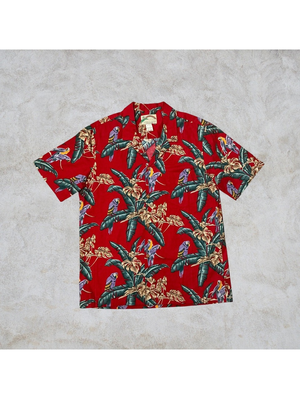 Vintage 80s Paradise Found Magnum PI Jungle Bird Shirt XL